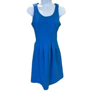 J. CREW Women's Tailored Jersey Dress Size 2 Cerulean Blue Sleeveless Career